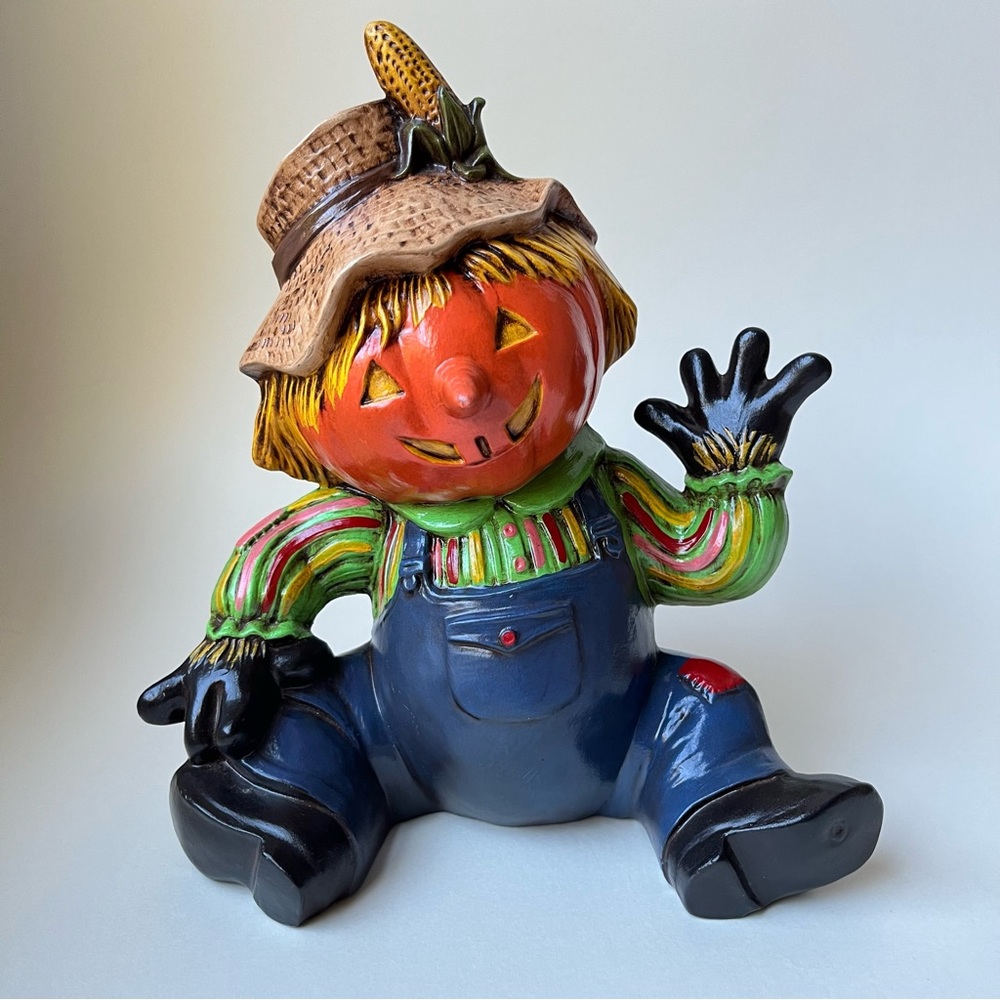 Vintage Gare Inc 1981 Fall Pumpkin Head Halloween Decor Figurine